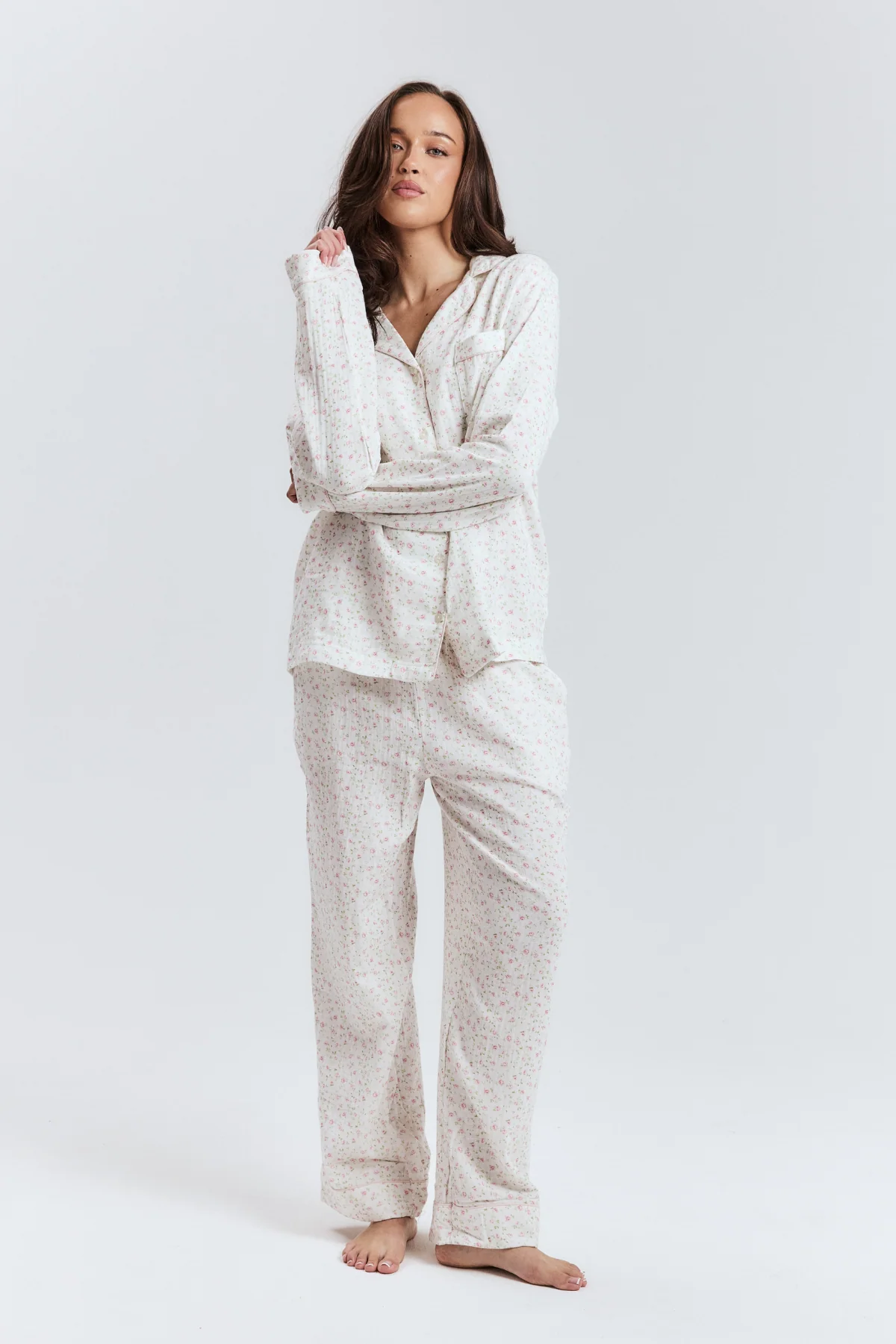 Pink Floral Long PJ Top - Image 6